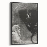 Gothic Wall Art – Vintage Gothic Print of Sphinx and Dark Figure
