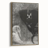 Gothic Wall Art – Vintage Gothic Print of Sphinx and Dark Figure