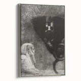Gothic Wall Art – Vintage Gothic Print of Sphinx and Dark Figure