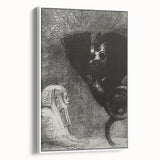 Gothic Wall Art – Vintage Gothic Print of Sphinx and Dark Figure
