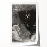 Gothic Wall Art – Vintage Gothic Print of Sphinx and Dark Figure