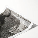 Gothic Wall Art – Vintage Gothic Print of Sphinx and Dark Figure