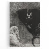 Gothic Wall Art – Vintage Gothic Print of Sphinx and Dark Figure