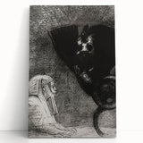 Gothic Wall Art – Vintage Gothic Print of Sphinx and Dark Figure