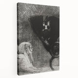Gothic Wall Art – Vintage Gothic Print of Sphinx and Dark Figure