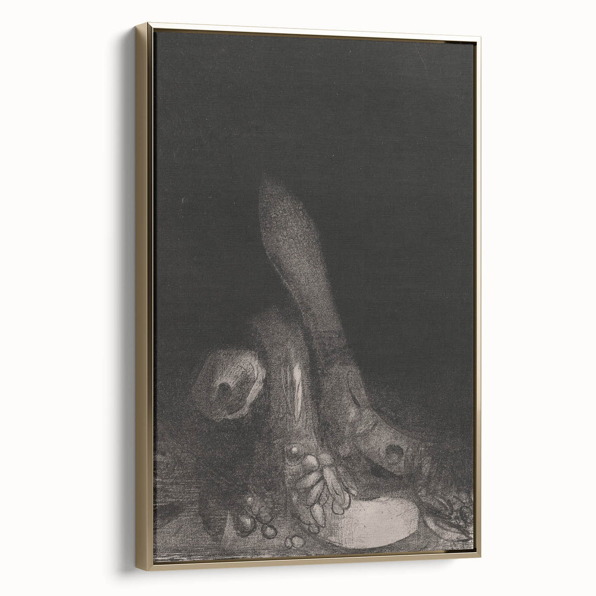Gothic Wall Art – Dark Gothic Sketch of Feet in Shadowy Detail