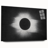 Abstract Grunge Canvas - Solar Eclipse Wall Art for Modern Decor