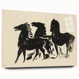 Grunge Wall Art - Abstract Horse Canvas Print for Edgy Decor