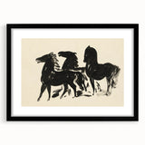 Grunge Wall Art - Abstract Horse Canvas Print for Edgy Decor