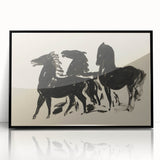 Grunge Wall Art - Abstract Horse Canvas Print for Edgy Decor