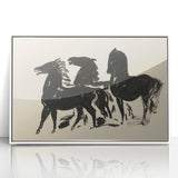 Grunge Wall Art - Abstract Horse Canvas Print for Edgy Decor