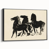 Grunge Wall Art - Abstract Horse Canvas Print for Edgy Decor