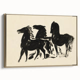 Grunge Wall Art - Abstract Horse Canvas Print for Edgy Decor