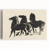Grunge Wall Art - Abstract Horse Canvas Print for Edgy Decor