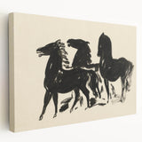 Grunge Wall Art - Abstract Horse Canvas Print for Edgy Decor