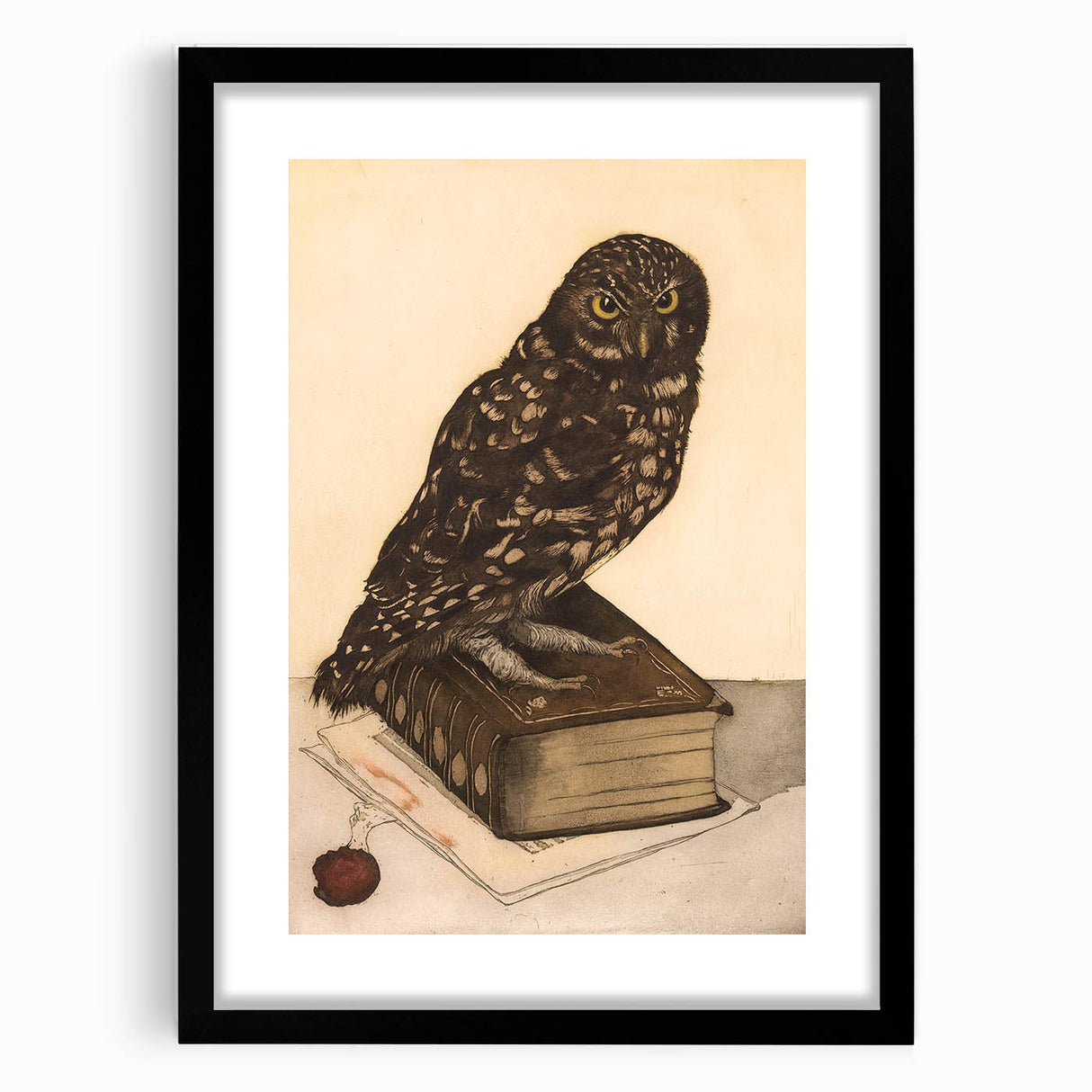 Vintage Grunge Art - Owl Canvas Print for Modern Grunge Aesthetic