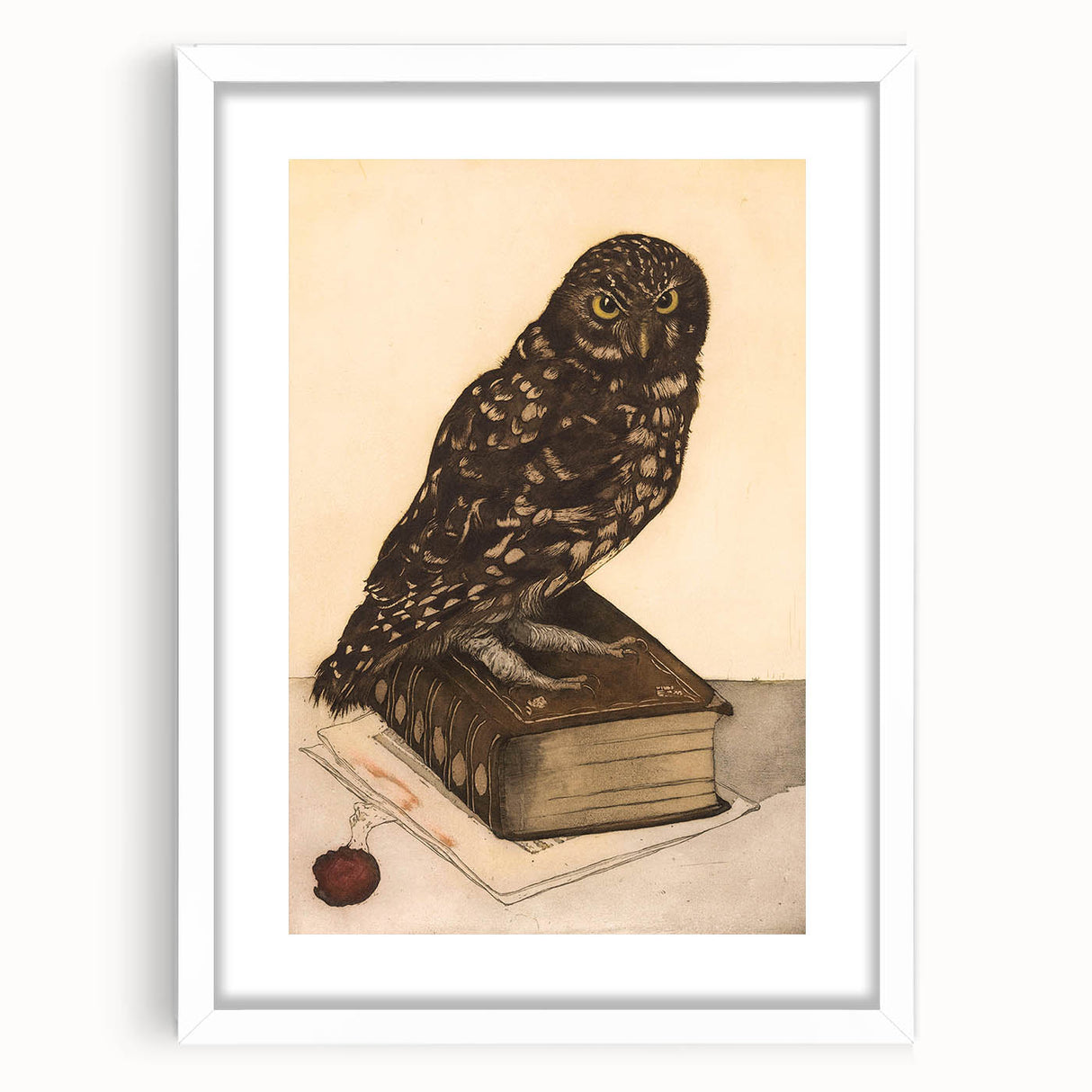 Vintage Grunge Art - Owl Canvas Print for Modern Grunge Aesthetic