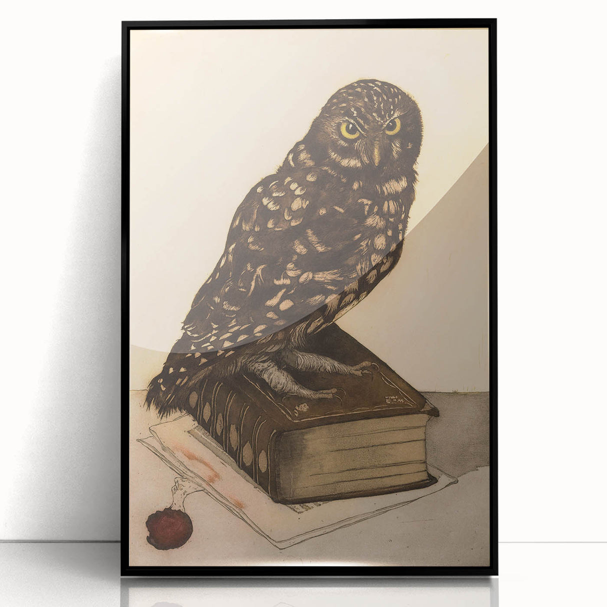 Vintage Grunge Art - Owl Canvas Print for Modern Grunge Aesthetic