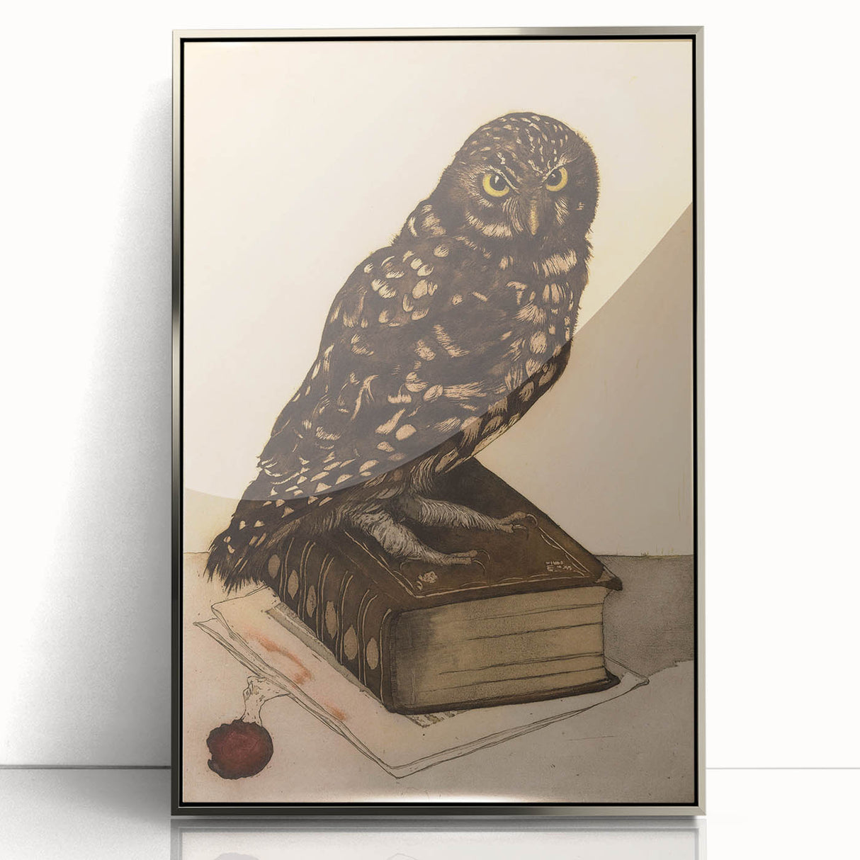 Vintage Grunge Art - Owl Canvas Print for Modern Grunge Aesthetic