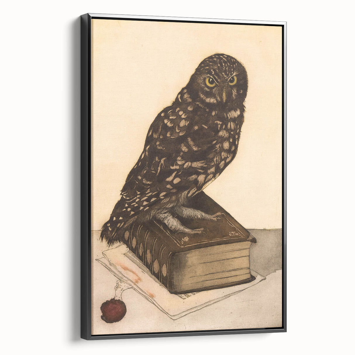 Vintage Grunge Art - Owl Canvas Print for Modern Grunge Aesthetic