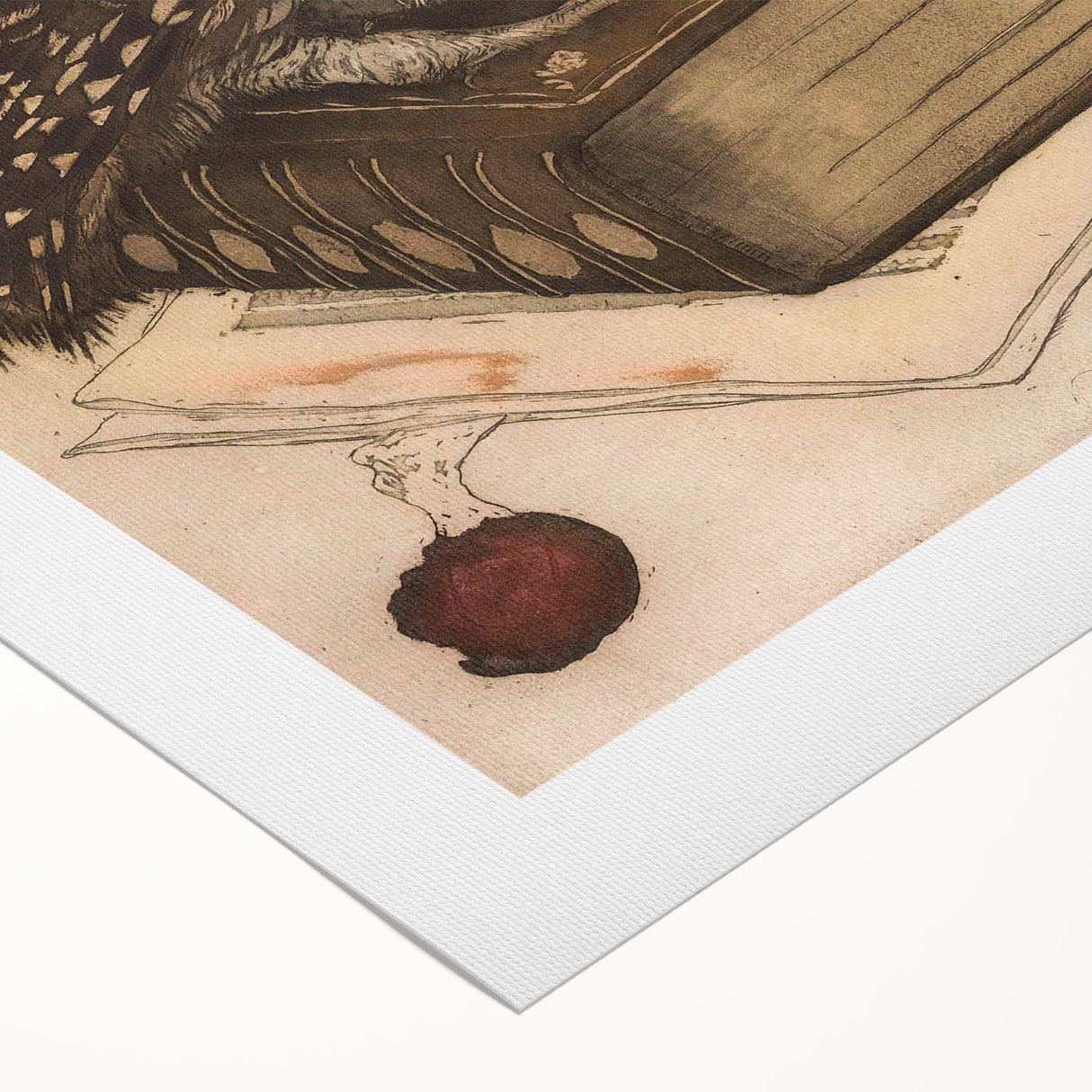 Vintage Grunge Art - Owl Canvas Print for Modern Grunge Aesthetic
