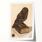 Vintage Grunge Art - Owl Canvas Print for Modern Grunge Aesthetic