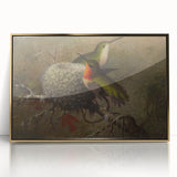 Vintage Grunge Hummingbirds - Urban Distressed Canvas Print Art