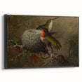 Vintage Grunge Hummingbirds - Urban Distressed Canvas Print Art