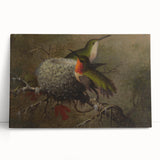 Vintage Grunge Hummingbirds - Urban Distressed Canvas Print Art