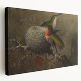 Vintage Grunge Hummingbirds - Urban Distressed Canvas Print Art