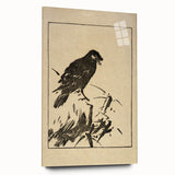 Minimalist Bird Grunge Art - Abstract Black and White Canvas Print