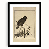 Minimalist Bird Grunge Art - Abstract Black and White Canvas Print