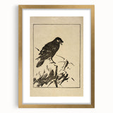 Minimalist Bird Grunge Art - Abstract Black and White Canvas Print