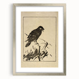 Minimalist Bird Grunge Art - Abstract Black and White Canvas Print