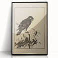 Minimalist Bird Grunge Art - Abstract Black and White Canvas Print