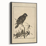 Minimalist Bird Grunge Art - Abstract Black and White Canvas Print