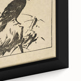 Minimalist Bird Grunge Art - Abstract Black and White Canvas Print