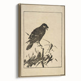 Minimalist Bird Grunge Art - Abstract Black and White Canvas Print