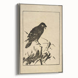 Minimalist Bird Grunge Art - Abstract Black and White Canvas Print