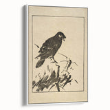 Minimalist Bird Grunge Art - Abstract Black and White Canvas Print