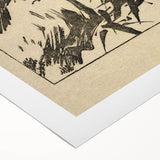 Minimalist Bird Grunge Art - Abstract Black and White Canvas Print