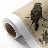 Minimalist Bird Grunge Art - Abstract Black and White Canvas Print