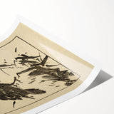 Minimalist Bird Grunge Art - Abstract Black and White Canvas Print