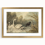 Grunge Wall Art - Unique Swan and Crow Scene for Edgy Home Decor
