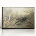 Grunge Wall Art - Unique Swan and Crow Scene for Edgy Home Decor