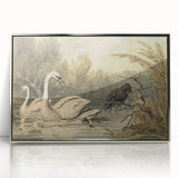 Grunge Wall Art - Unique Swan and Crow Scene for Edgy Home Decor