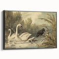 Grunge Wall Art - Unique Swan and Crow Scene for Edgy Home Decor