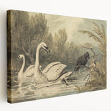 Grunge Wall Art - Unique Swan and Crow Scene for Edgy Home Decor