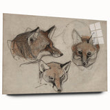 Grunge Fox Sketches - Vintage Grunge Aesthetic Canvas Print Art