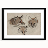 Grunge Fox Sketches - Vintage Grunge Aesthetic Canvas Print Art